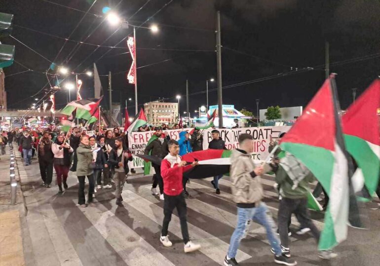 Εκατοντάδες για την Παλαιστίνη στον Πειραιά ενάντια στη σιωνιστική ΖΙΜ